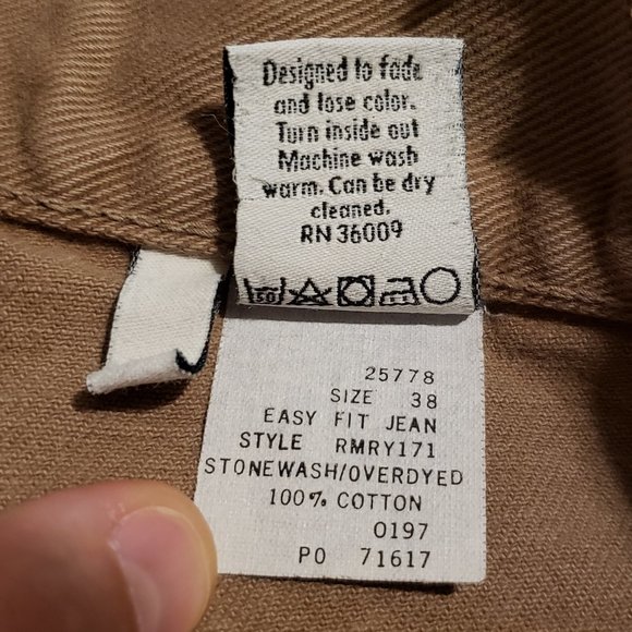 Vintage Calvin Klein Jeans Men's 38 Tan Made in USA Easy Fit Stonewash Denim 90s - Picture 9 of 14